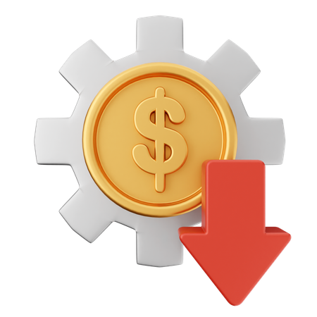 Disminuir dinero dólar  3D Icon