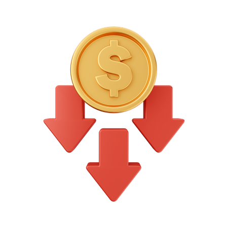 Disminuir el dolar  3D Icon