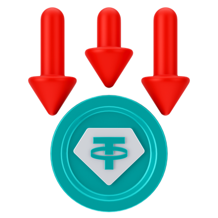 Disminución del mercado de criptomonedas  3D Icon