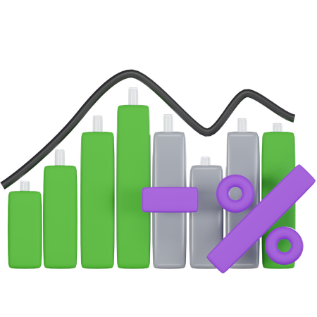 Gráfico disminuido  3D Icon