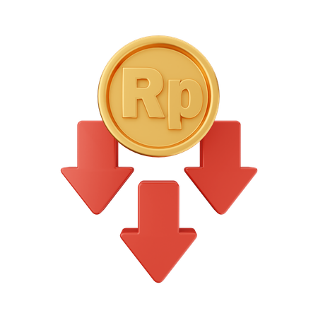 Disminuir rupia  3D Icon