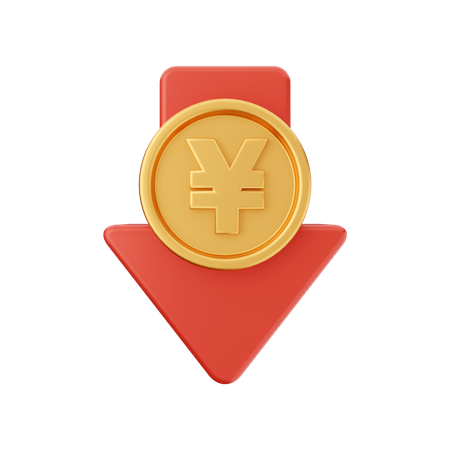 Disminuir el yen  3D Icon