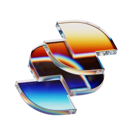 Glass Element With Dispersion Light Effect 3D Icon