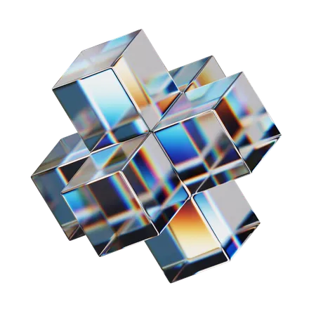 Glass Element With Dispersion Light Effect 3D Icon