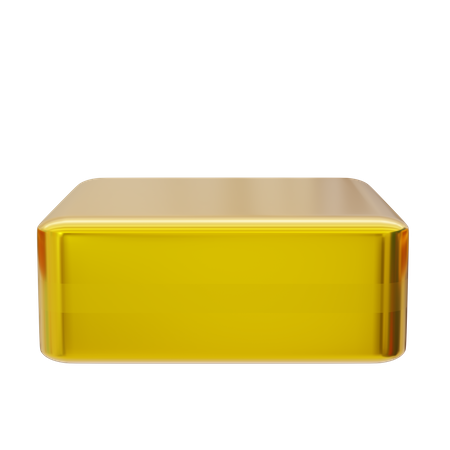 Exibição de pódio quadrado dourado  3D Icon