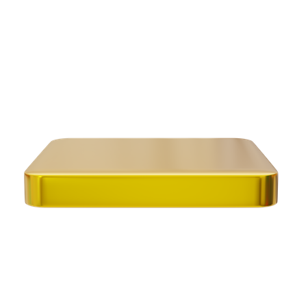 Exibição de pódio quadrado dourado  3D Icon