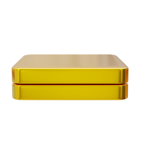 Exibição de pódio quadrado dourado  3D Icon