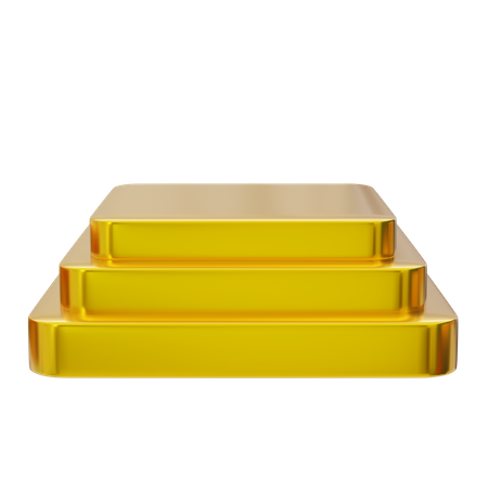 Exibição de pódio quadrado dourado  3D Icon