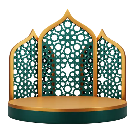 Exibição de pódio islâmico  3D Illustration