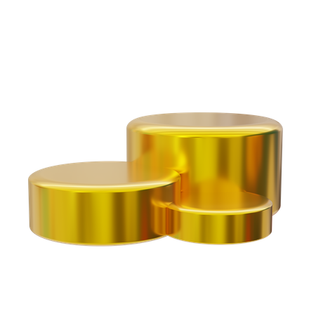 Exibição de pódio dourado redondo  3D Icon