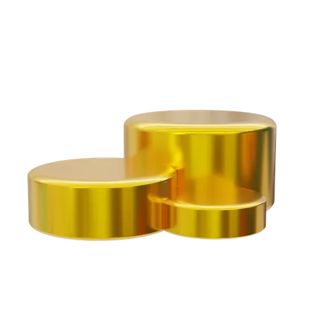 Exibição de pódio dourado redondo  3D Icon