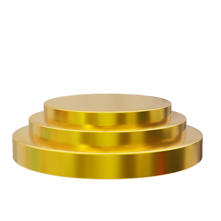 Exibição de pódio dourado redondo  3D Icon