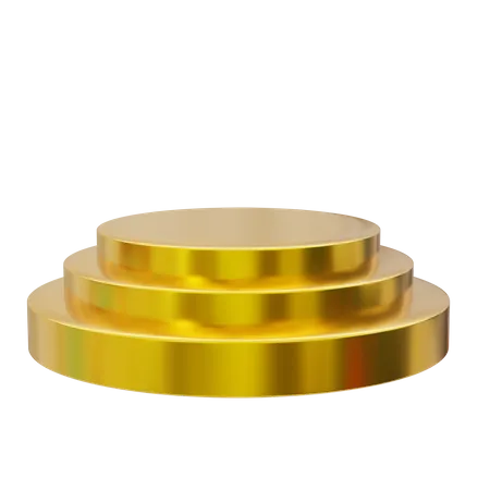 Exibição de pódio dourado redondo  3D Icon