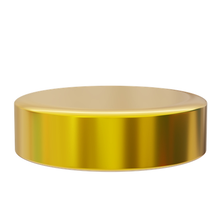 Exibição de pódio dourado redondo  3D Icon