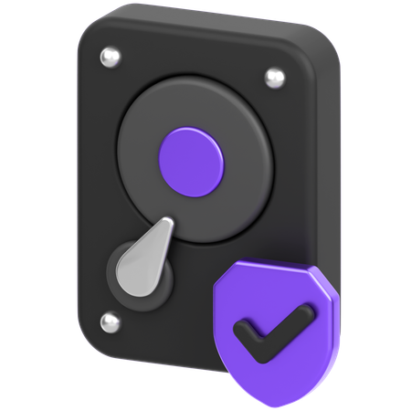 Disque dur avec bouclier  3D Icon