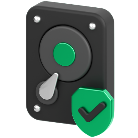 Disque dur avec bouclier  3D Icon