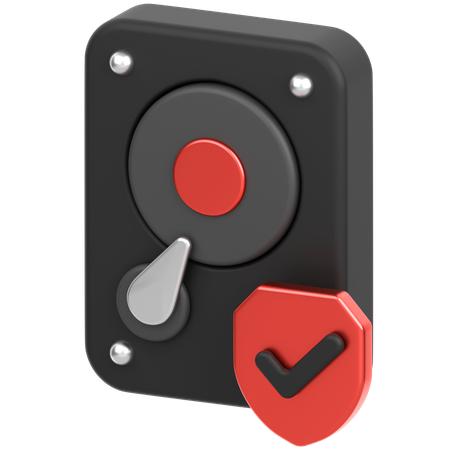 Disque dur avec bouclier  3D Icon