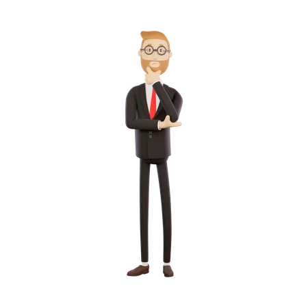 Dissatisfied Businessman  3D Illustration