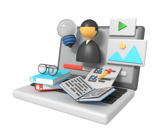 Distance Learning  3D Icon