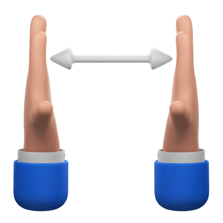 Distance Measurement Hands Gesture  3D Icon