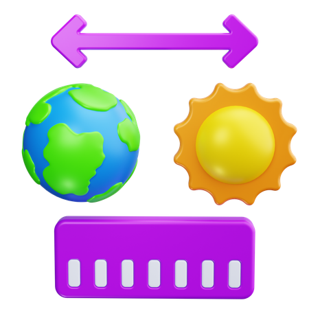 Distância  3D Icon