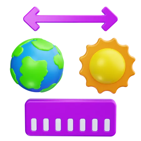 Distância  3D Icon