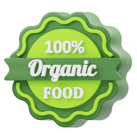 Distintivo de Alimentos 100% Orgânicos  3D Icon