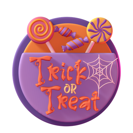Distintivo de doces ou travessuras  3D Icon