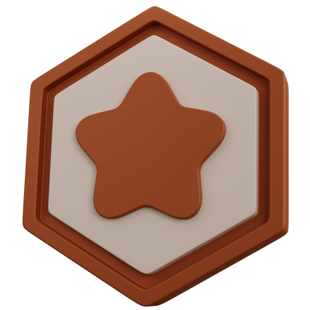 Distintivo de estrela de bronze  3D Icon