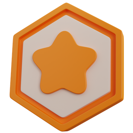 Distintivo de estrela dourada  3D Icon