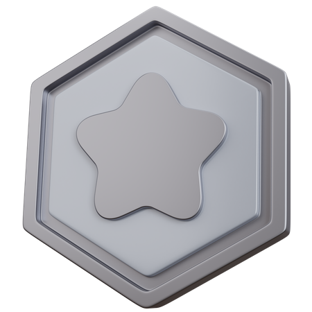 Distintivo de estrela de prata  3D Icon