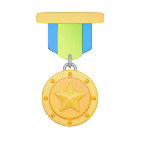 Distintivo de vencedor de medalha  3D Icon