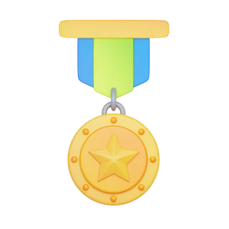 Distintivo de vencedor de medalha  3D Icon