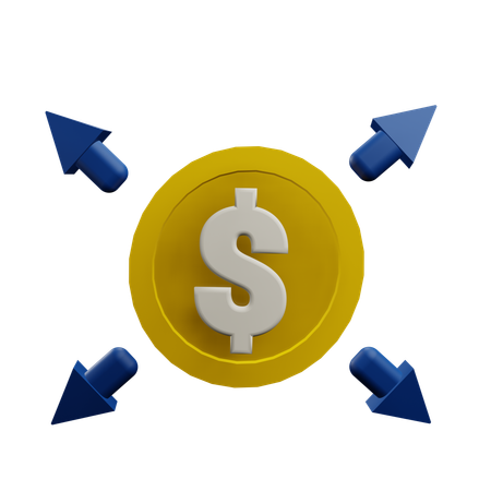 Distribución de dinero  3D Icon