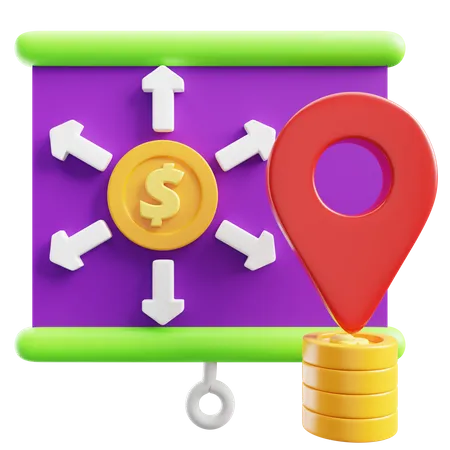 Distribución de fondos  3D Icon