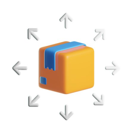 Distribución de paquetes  3D Icon