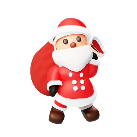 Distribución de regalos por parte de Papá Noel.  3D Illustration
