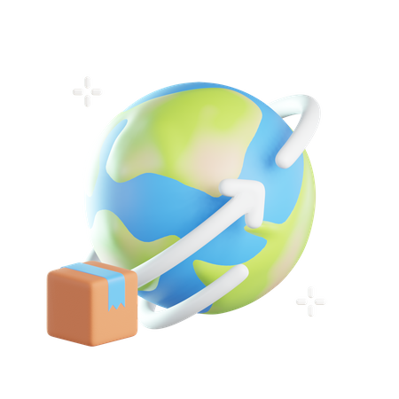 Distribución mundial  3D Icon