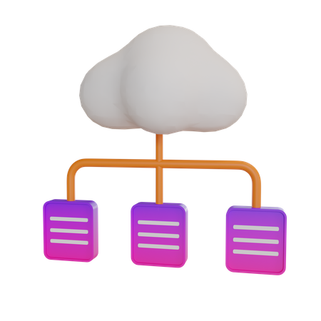 Distribuição em nuvem  3D Illustration