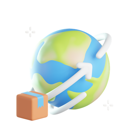 Distribuição mundial  3D Icon