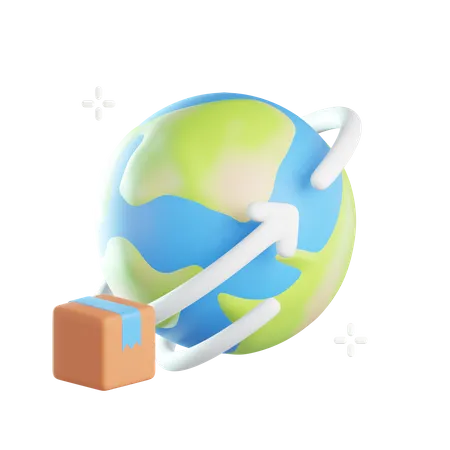 Distribuição mundial  3D Icon