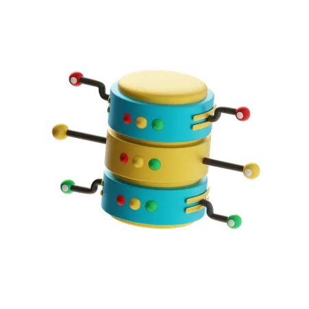 Distributed Database Network  3D Icon
