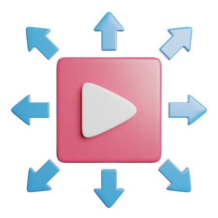 Distribution Broadcasting Video 3D Icon