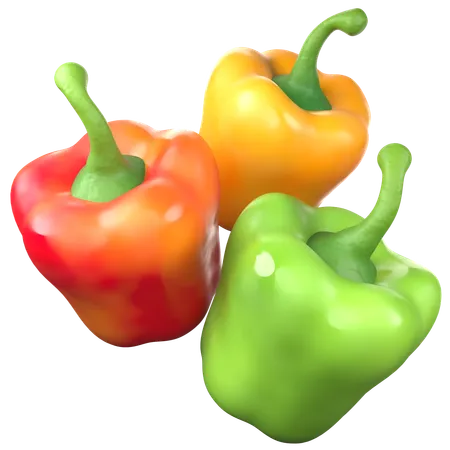 Verschiedene Paprika  3D Icon