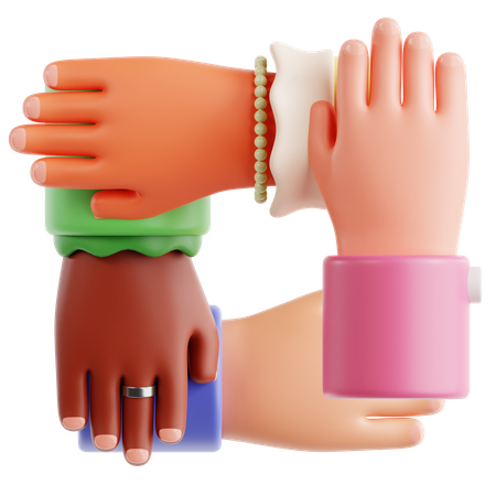 Diversity Hands  3D Icon