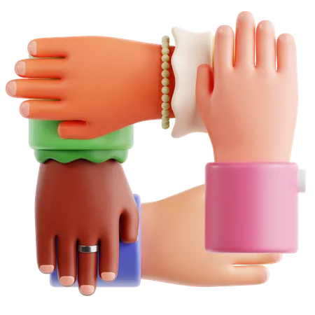 Diversity Hands  3D Icon