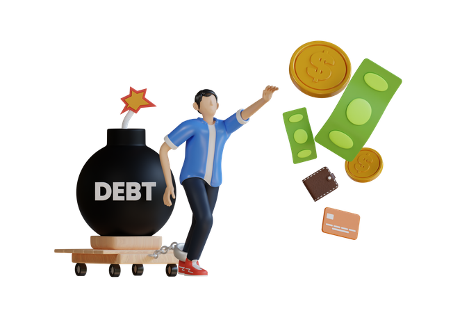 Dívida financeira  3D Illustration