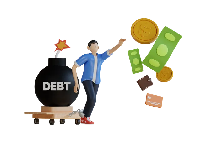 Dívida financeira  3D Illustration