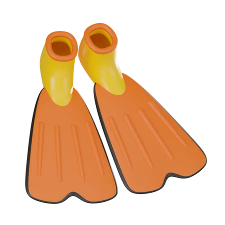 Scuba Fins Perfect For Underwater Enthusiasts Seeking Adventure And Exploration 3 D Render Illustration 3D Icon