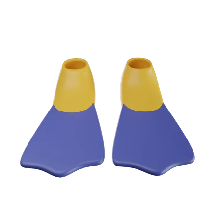 Diving Fins  3D Illustration